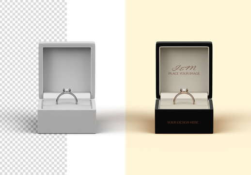 Jewelry Ring Box Mockup Isolated