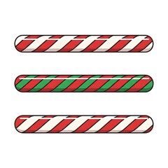 Red White and Green Diagonal Striped Candy Canes