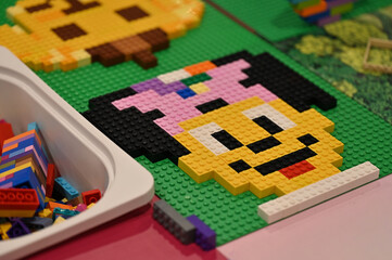 Naklejka premium Multicolored Lego blocks 