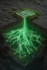 Cybernetic Ecosystem: Technology and Nature Merge in Digital Landscape