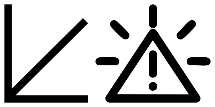 Warning Triangle Symbol with Exclamation Mark and Downward Arrow