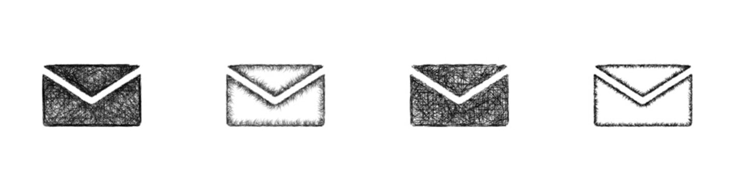 Sketch email icon design set