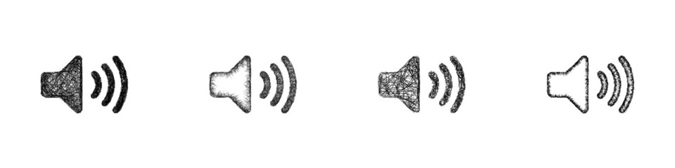 Sketch speaker icon design set