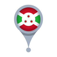 BURUNDI  Location Pin Icon with Flag Isolated on Transparent Background © Model it