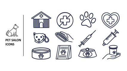 Fototapeta premium set of pet saloon icons