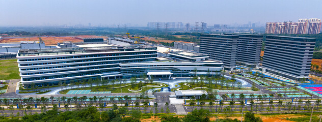Wuhan Industrial Park Aerial Photography - Modern Office Complex © LeVan