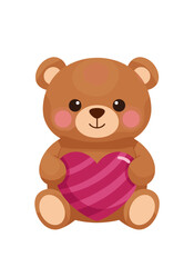 Obraz premium teddy bear holding heart, kids plush toy, valentines day bear, love gift for children, soft stuffed bear, heart shaped gift, romantic kids toy, bear with heart symbol, child friendly love theme, sweet