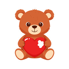 Obraz premium teddy bear holding heart, kids plush toy, valentines day bear, love gift for children, soft stuffed bear, heart shaped gift, romantic kids toy, bear with heart symbol, child friendly love theme, sweet