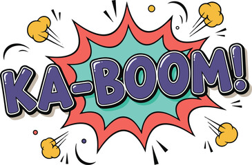 Comic KA-BOOM Sound Effect Explosion Speech Bubble Pop Art Vector