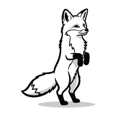 Obraz premium Cartoon fox exercising with dumbbells