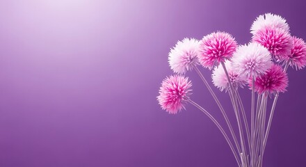 Beautiful mothers day background with pink flowers and purple gradient