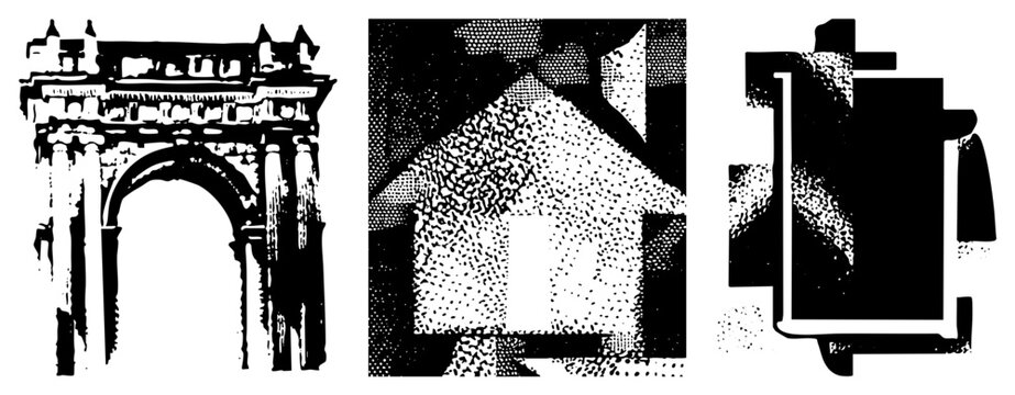 Classic Roman Triumph Arch with Ornate Columns and Sculpted