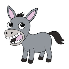 Funny Donkey Vector Illustration