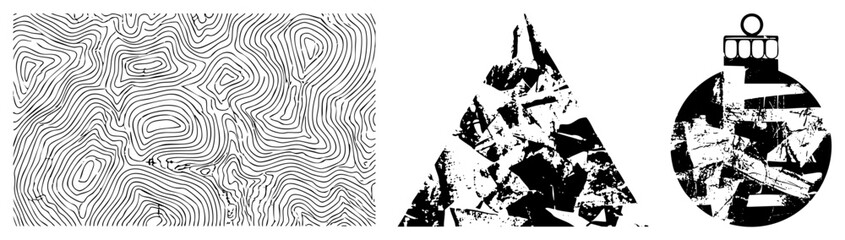 Fototapeta premium Abstract Topographic Map Contours with Geometric Mountain and Ornament Shapes