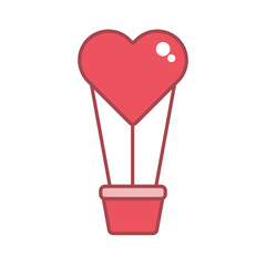 Valentine Day Heart Icon Set Collection in Flat Line Style