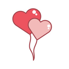 Valentine Day Heart Icon Set Collection in Flat Line Style