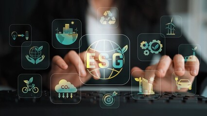 ESG promotes sustainability through green energy, carbon reduction, eco cities, clean tech, and...