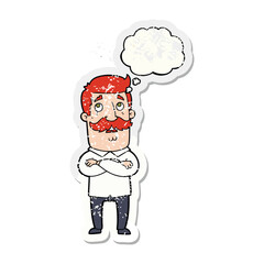 Obraz premium Thoughtful man with red mustache standing