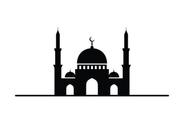 silhouette of mosque