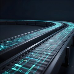 Digital Data Flow on Futuristic Conveyor System