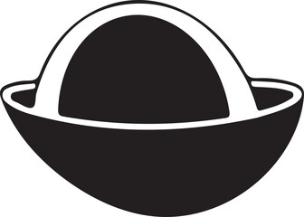Fototapeta premium Abstract rounded silhouette vector graphic for design projects, featuring a stylized dome within a bowl-like form, ideal for logos and icons