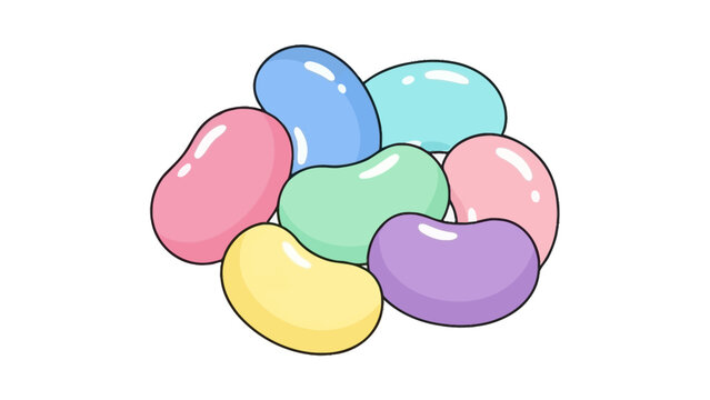 Colorful Jelly Beans Stacked Pile Sweet Candy Collection