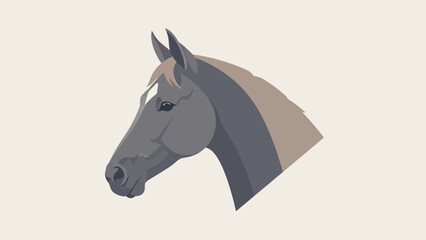 Fototapeta premium Elegant Horse Head Profile Vector Illustration Flat Design