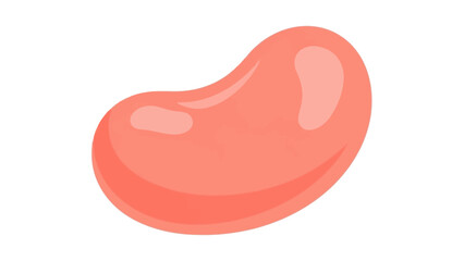 Fototapeta premium Single Pink Jelly Bean Candy Icon Isolated on White Background