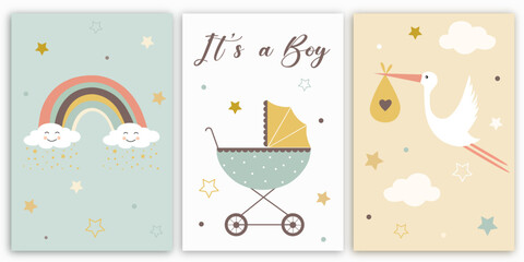 Fototapeta premium Baby Shower, it's a boy