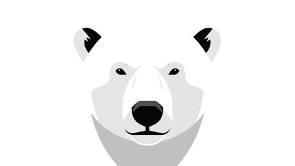Fototapeta premium Polar Bear Face Icon Vector Illustration - Arctic Animal Head Graphic