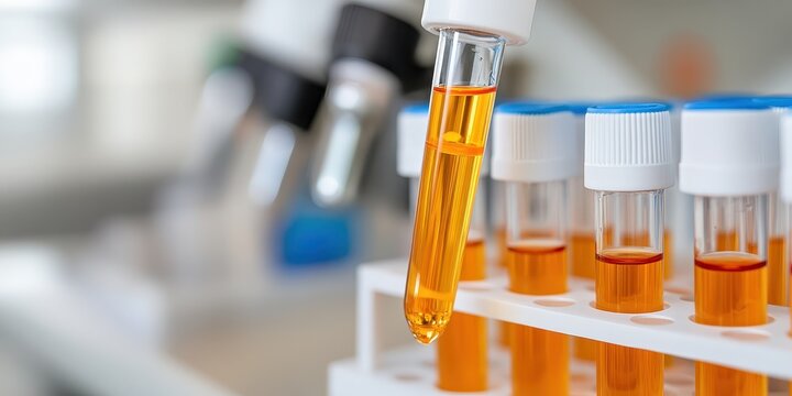 Laboratory samples prepared for biological testing under bright lights