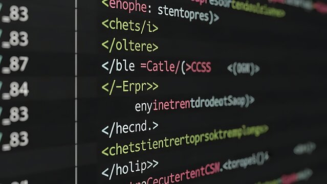 Code editor displaying html and css