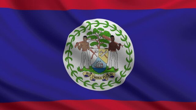 Belize flag waving looping footage Full 4K (3840 x 2160) Realistic Belize Flag Looping background. Looping Closeup Full 4K (3840 x 2160) footage. Mexico country flags. September 21st
