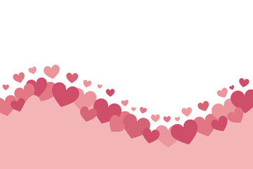 Obraz premium Scattered hearts border Vector, illustration