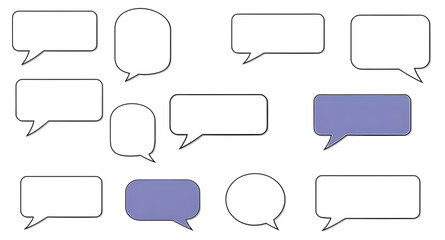 Obraz premium speechbubble, chatbubble, bubbleset, talk, dialogue, conversation, message, messaging, communication, comicstyle, cartoonstyle, balloon, textbox, quote, comment, reply, discussion, socialmedia, chat, 