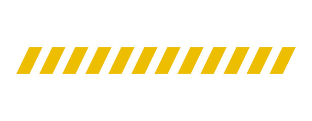 Yellow diagonal warning stripe bar. Hazard style striped divider for caution, highlights, banners, labels and graphic design elements