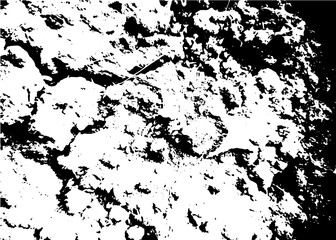 Naklejka premium Abstract black heavy grunge rock texture on transparent background, distressed rough stone overlay for graphic design and vintage effects
