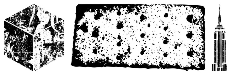 Obraz premium Grunge Textured Urban Architecture in Vector Set