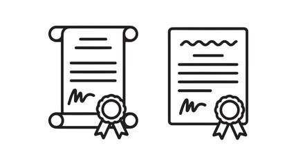 Fototapeta premium Certificate Awards with Ribbons on White Background