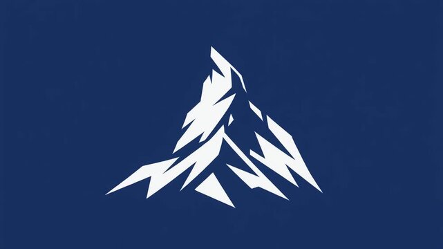 Minimalist Mountain Range Animation on a Dark Blue Background with Black section