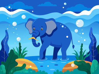 elephant in the water