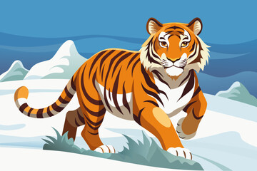 tiger in the snow