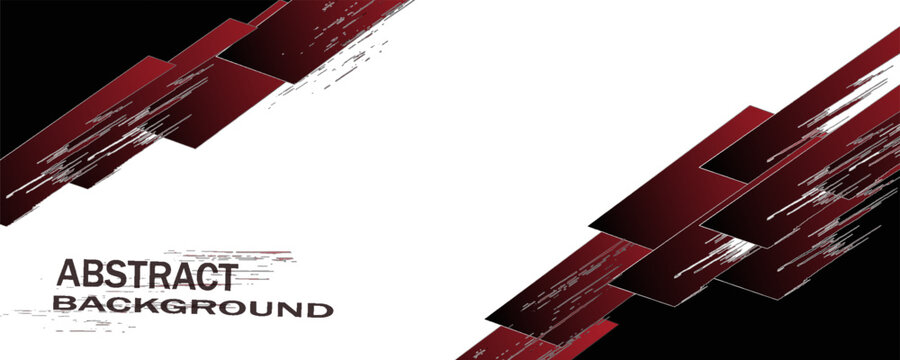 Presentation background with red black decoration on white background. Vector background overlap dimension modern rectangle bar design for text and message website design, poster, banner, and much mor