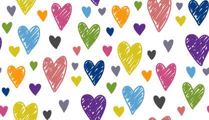 Love heart illustration hand drawn valentine under white background