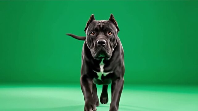 Cane Corso Running Green Screen Large Breed Motion Chroma Key Mastiff Dog Isolated Background
