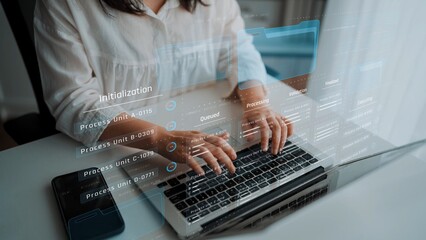 Task management workflow dashboard visualizing to-do lists, ongoing tasks, review status, and...