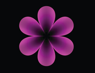 Fototapeta premium Purple Abstract Flower Shape with Geometric Style