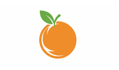 Cartoon orange fruit vector logo icon isolated on white background