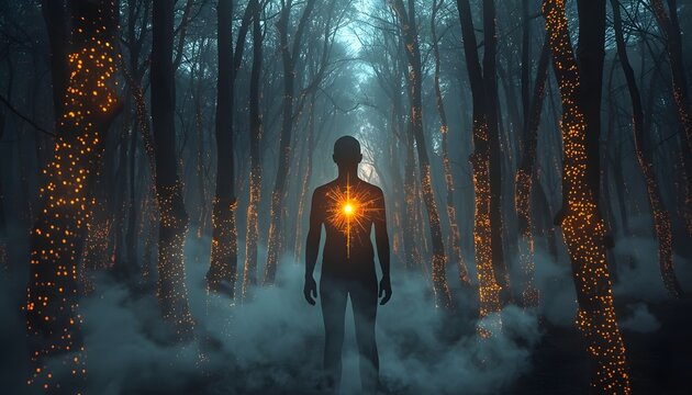 Inner Strength in a Glowing Forest