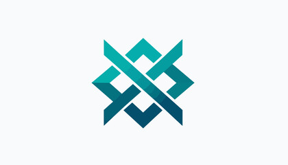 Obraz premium Abstract Geometric Symbol With Overlapping Sharp Elements Forming Unique Graphic